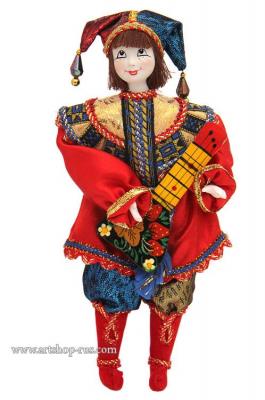 Фото - Кукла в русском костюме Скоморох с балалайкой 22 см Кукла в русском костюме Скоморох с балалайкой 22 см