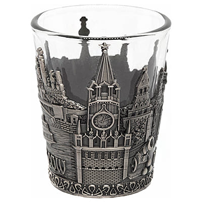 Фото - Стопка металлическая Москва серебро 7,5 см Фото - Стопка металлическая Москва серебро 7,5 см