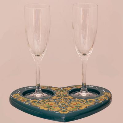 Фото - Набор бокалов с подносом Романтика 200 мл 