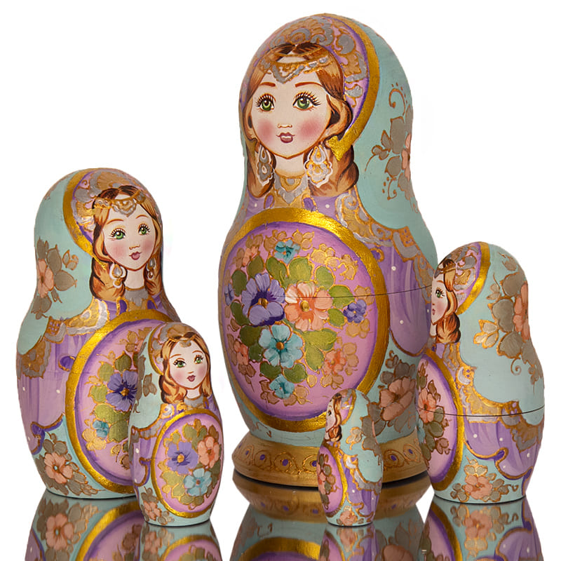 Фото - Матрешка деревянная авторская Весенние цветы 18 см