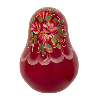 Фото - Матрешка неваляшка с колокольчиком Розовый букет 11 см