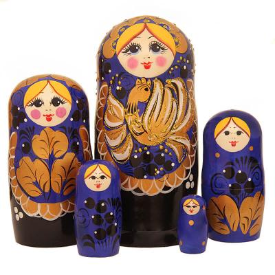 Фото - Матрешка Синяя птица художественная роспись 17 см 5 кукол