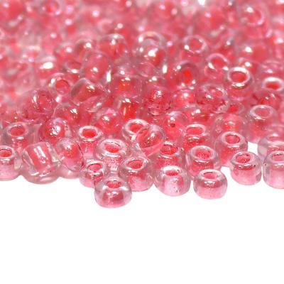 Фото - Бисер №132 прозрачный с малиновым отверстием 15 грамм