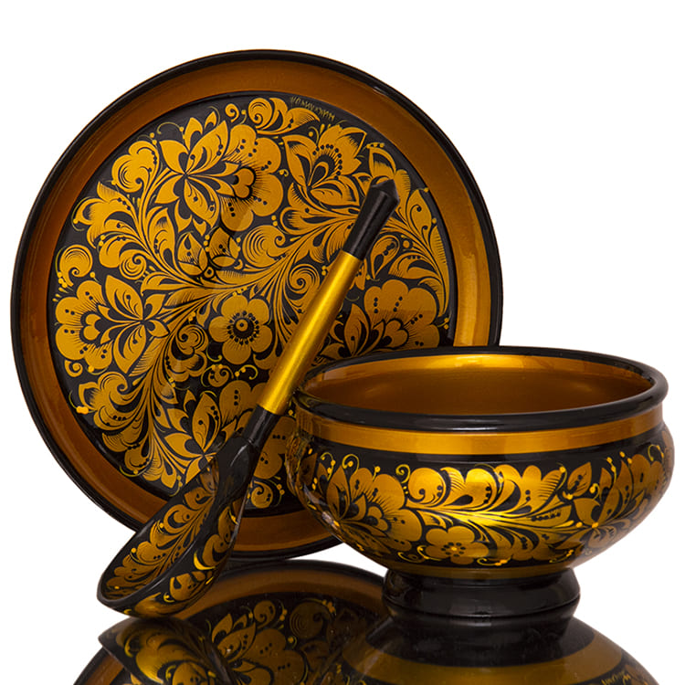 Фото - Набор Хохлома суповой Русские традиции 3 предмета