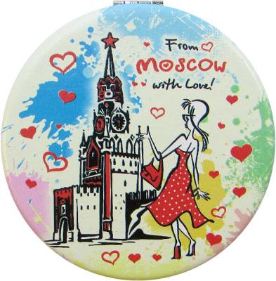Фото - Сувенирное карманное зеркало From Moscow with love 7 см Фото - Сувенирное карманное зеркало From Moscow with love 7 см