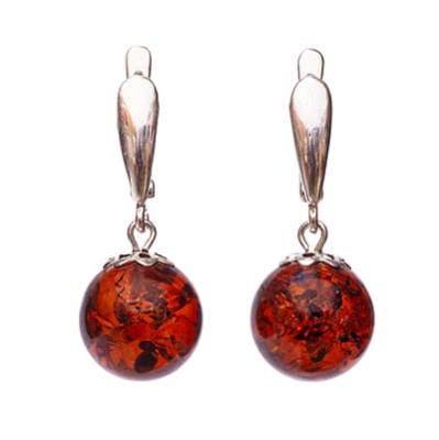 Серьги с янтарем Аэлита