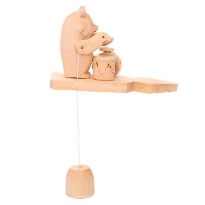 Фото - Игрушка резная Мишка с барабанами 15 х 10 см