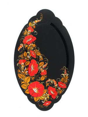 Фото - Панно Хохлома овальное Красные маки 50 х 30 см