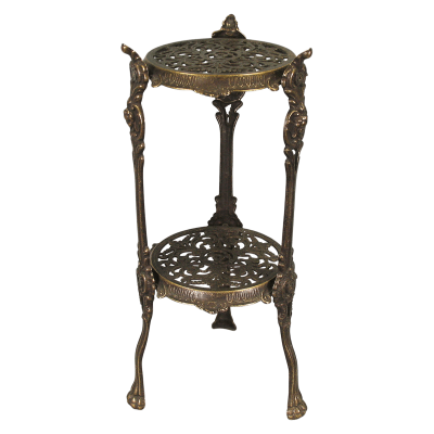 Фото - Декоративный ажурный столик с полкой антик 46 см