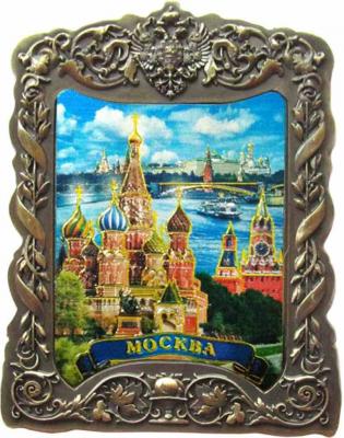Фото - Магнит металлический рельефный Вид на Москву 8 х 6,5 см