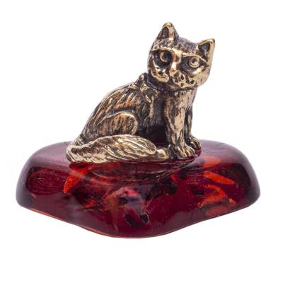 Фото - Фигурка на янтаре Кошечка Жасмин 2 см