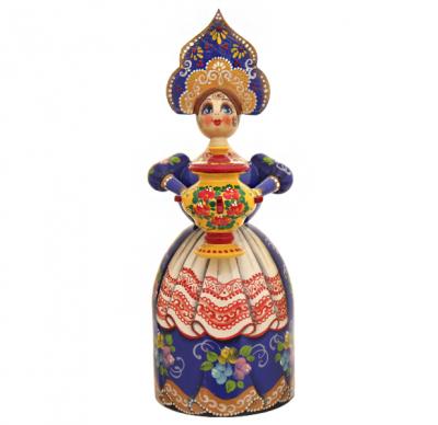 Фото - Деревянная кукла коллекционная Девушка с самоваром 26,5 см