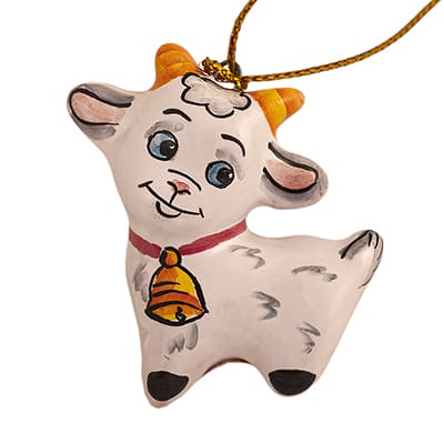 Елочная игрушка из керамики Козленочек