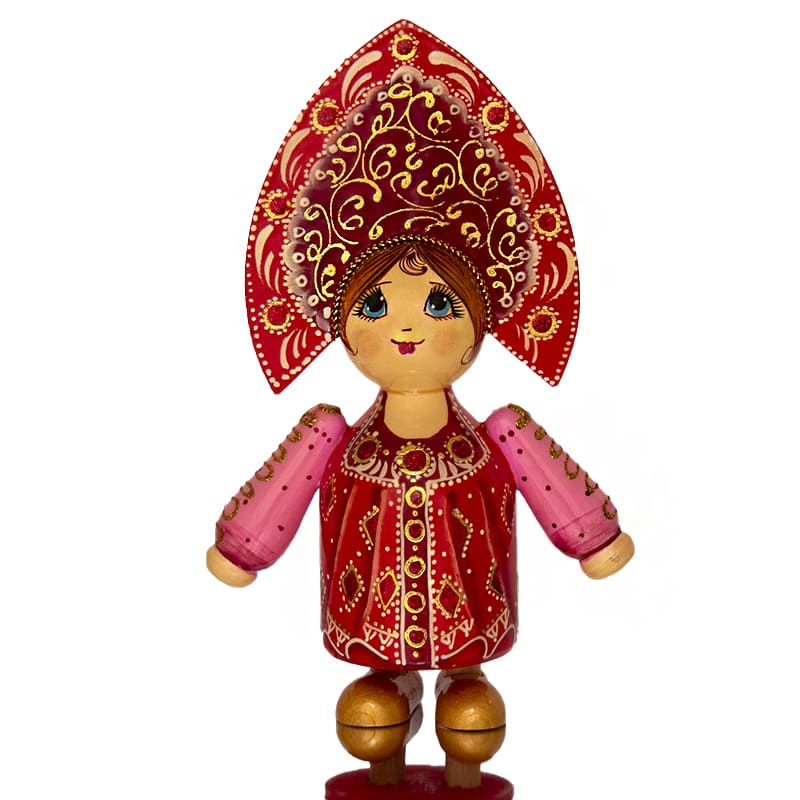 Фото - Деревянная расписная кукла в кокошнике Вероника 19 см