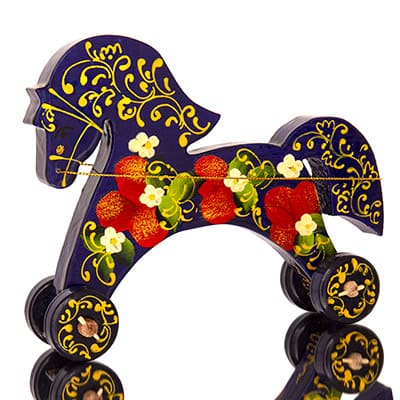 Деревянная лошадка каталка