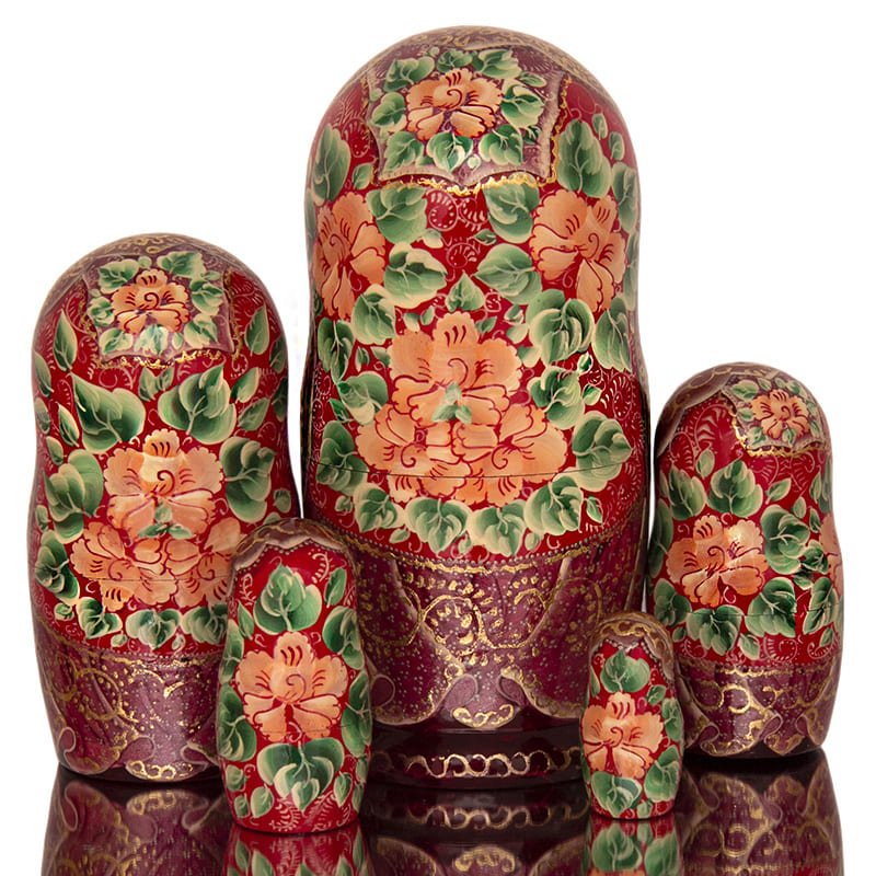 Фото - Матрешка деревянная авторская Русский стиль 5 мест 17 см