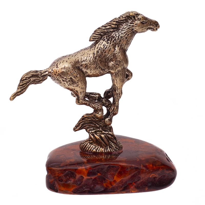 Фото - Фигурка на янтаре Бегущая лошадка 4 х 3 см