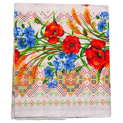 Фото - Скатерть льняная Маковый луг 110 х 150 см Фото - Скатерть льняная Маковый луг 110 х 150 см