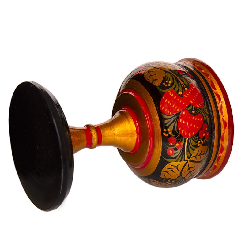 Фото - Хохломская конфетница вазочка "Лакомка" 16 см