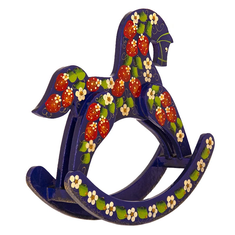 Фото - Деревянная расписная лошадка качалка Забава 20 х 21 см