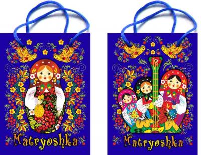 Фото - Пакет синий Матрешка 17 х 23 см