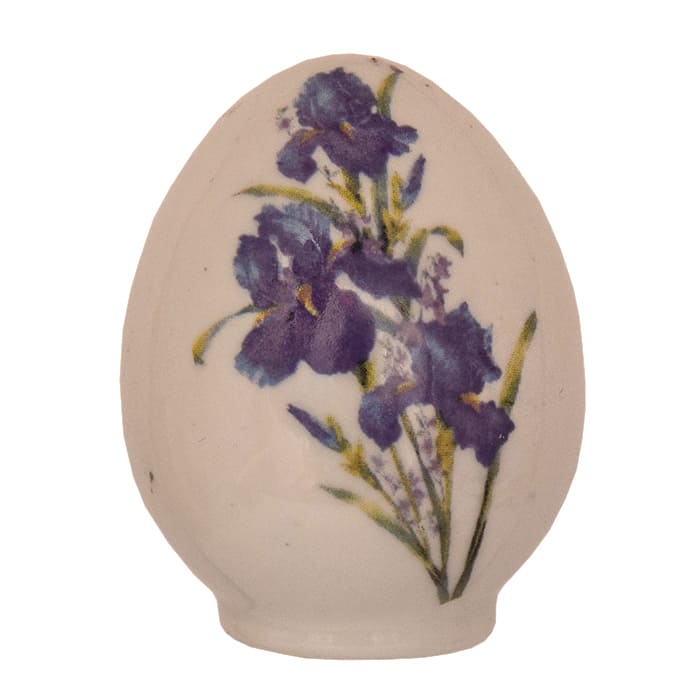 Фото - Пасхальное яйцо Гжель Подсолнухи и ирисы 5 х 6 см