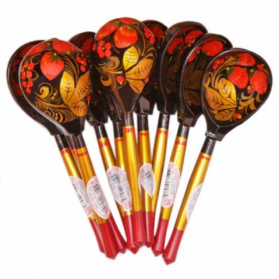 Фото - Набор хохломских фабричных ложек из дерева 10 шт 18 см Фото - Набор хохломских фабричных ложек из дерева 10 шт 18 см