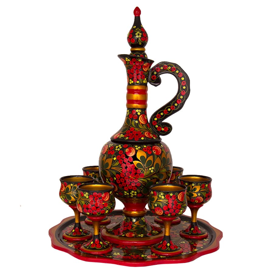 Фото - Хохломской набор для вина "Раздолье" 8 предметов