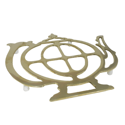 Подставка под горячее золотистая Чайник 19 х 21 см