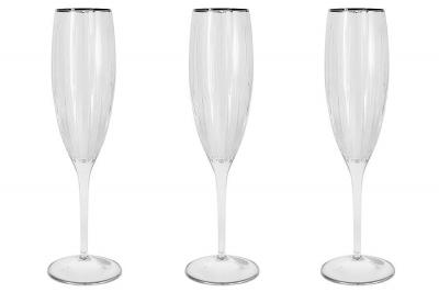 Набор бокалов для шампанского Пиза серебро 150 мл 6 штук