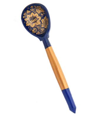 Фото - Десертная ложка Синяя Хохлома 14 см