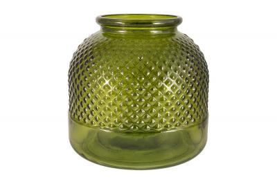 Фото - Ваза Diamante из темно-зелёного стекла 24 см