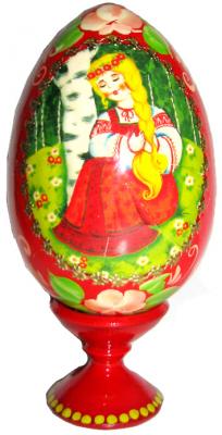 Фото - Пасхальное яйцо деревянное Березки 10 см