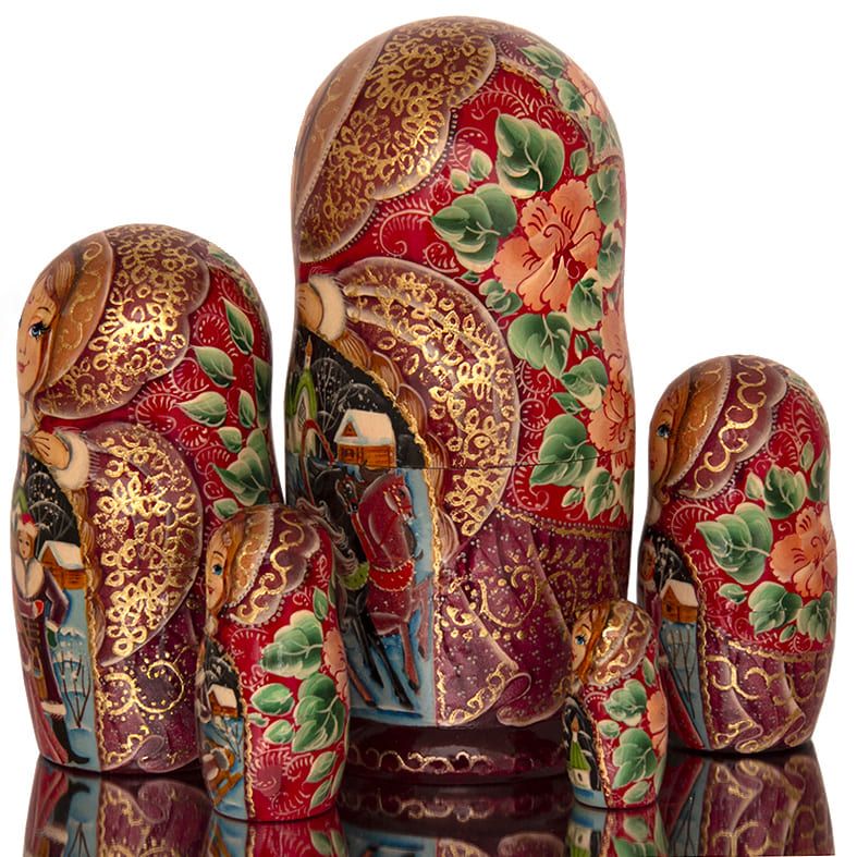 Фото - Матрешка деревянная авторская Русский стиль 5 мест 17 см