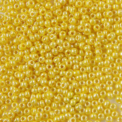 Фото - Бисер 12/0 желтый блестящий 30 грамм 1,9 мм