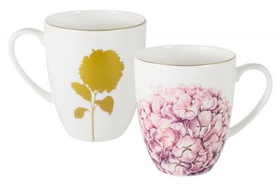 Кружка из костяного фарфора Гортензия 400 мл
