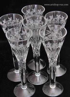 Фото - Рюмки хрустальные 4 штуки  Мини (ручная гравировка) Фото - Рюмки хрустальные 4 штуки  Мини (ручная гравировка)