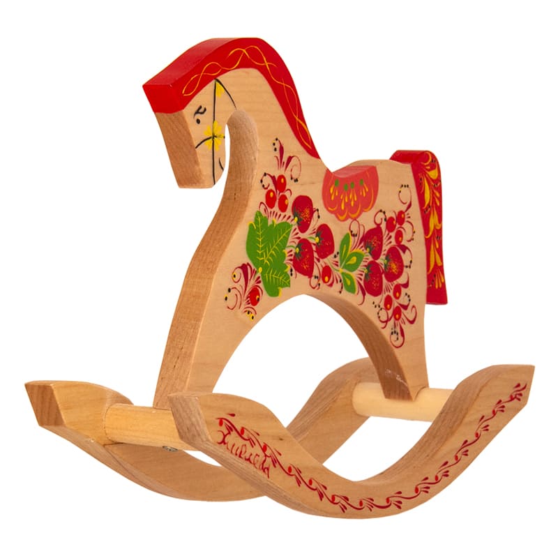 Фото - Деревянная расписная Лошадка качалка Россияночка 21 х 16 см
