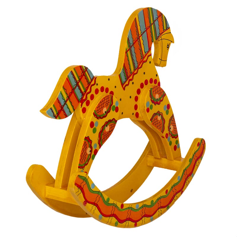 Фото - Деревянная расписная лошадка качалка Солнышко 21 х 20 см