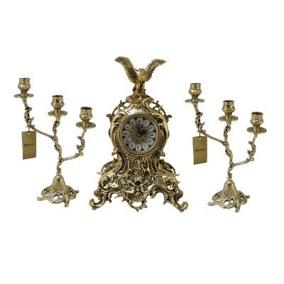 Фото - Бронзовый набор часы и канделябры Цезарь