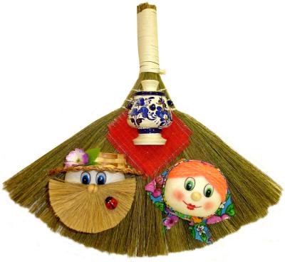 Фото - Пара домовых на венике Семейный очаг 30 см Фото - Пара домовых на венике Семейный очаг 30 см