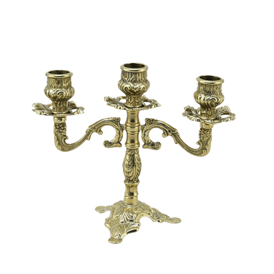 Фото - Кандалябр трехрожковый Трилистник золото 20 см