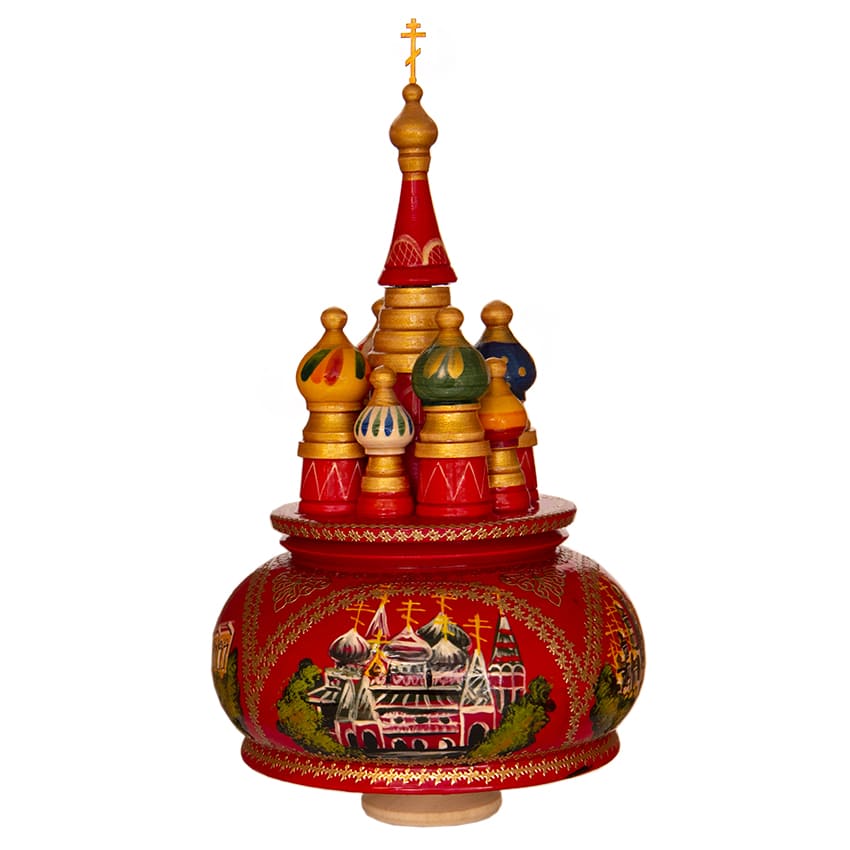 Фото - Сувенирный музыкальный собор Москва красный фон 25 см