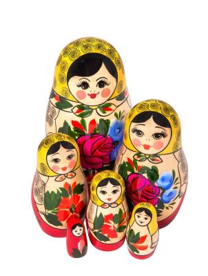 Фото - Матрешка Семёновская традиционная фабрика 6 мест 13 см Фото - Матрешка Семёновская традиционная фабрика 6 мест 13 см