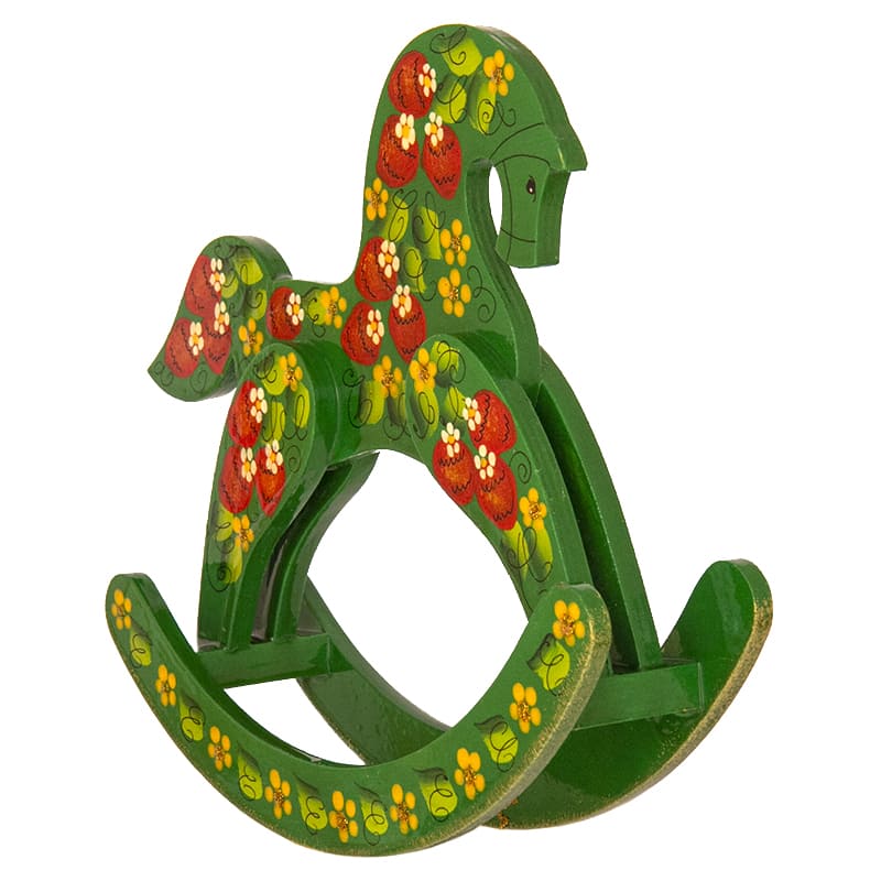 Фото - Деревянная игрушка лошадка качалка Летняя полянка 20 х 21 см