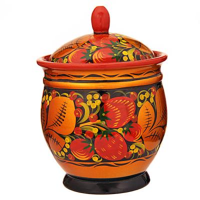 Фото - Орешница с крышкой роспись Хохлома 17 см