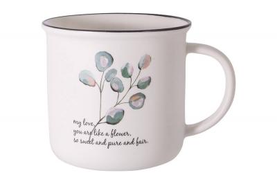 Кружка фарфоровая серия Гербарий Эвкалипт 400 мл