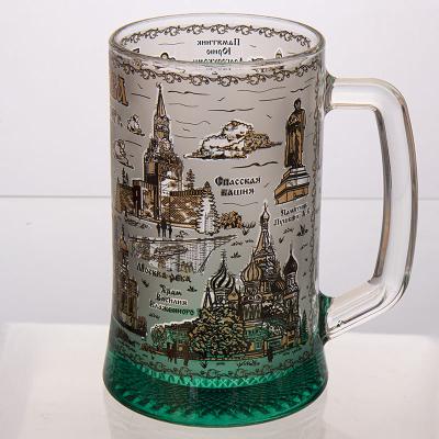 Фото - Пивная кружка Москва 500 мл зеленое дно Фото - Пивная кружка Москва 500 мл зеленое дно