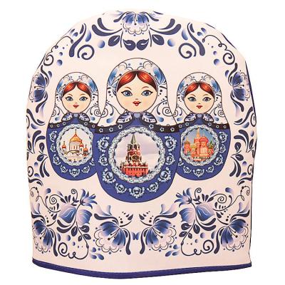 фото - Колпак на чайник Зимняя гжель 26 х 26 см фото - Колпак на чайник Зимняя гжель 26 х 26 см