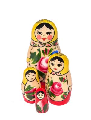 Фото - Традиционная матрешка в платке фабричная 4 места 9 см Фото - Традиционная матрешка в платке фабричная 4 места 9 см